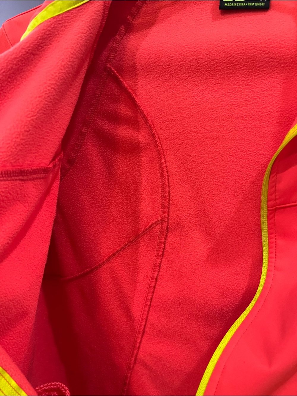 Koppen Women’s Athletic Workout Outdoor Training Neon Coral Long Sleeve Jacket - Picture 6 of 7